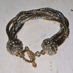 Lia Sophia Kiam‎ Family Collection Gold and Silver Rope 8.5" Bracelet